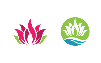 Lotus flower Logo Beauty Salon Cosmetic skincare vector icon design v.197