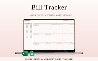 Bill Tracker Calendar Template Excel & Google Sheets