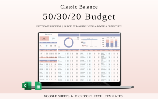 FREE 50/30/20 Budget Spreadsheet Template | Excel & Google Sheets