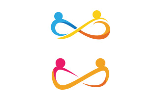 Human care adoption group network and social logo design vv.179