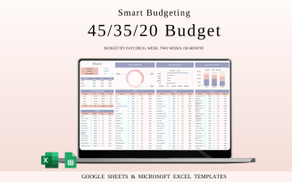45/35/20 Budget Spreadsheet Template | Excel & Google Sheets
