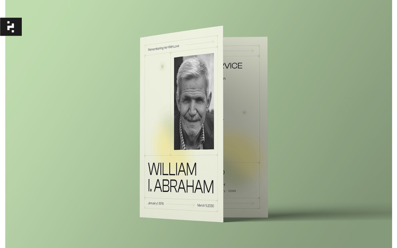 Minimal Funeral Program Template Corporate Identity