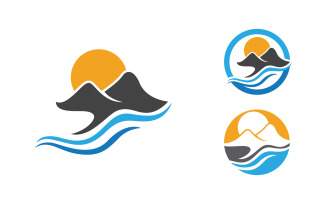 Mountain Hill icon Logo illustration design Template v.64