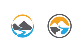 Mountain Hill icon Logo illustration design Template v.65