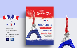 Printable Bastille Day Flyer Template