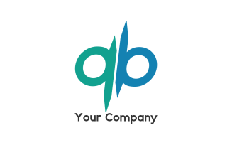 QB Letter Initials Logo Design Template