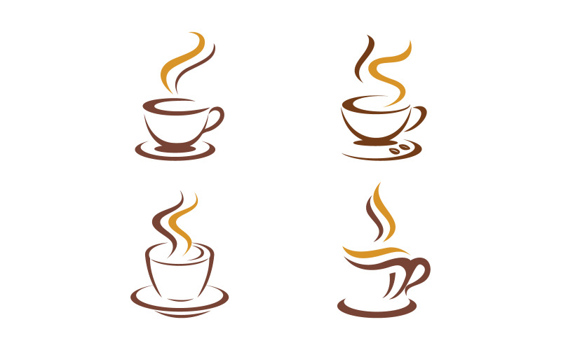 Coffee caf Shop logo Templates Vector icon design illustration v.10 Logo Template