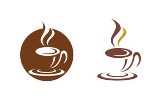 Coffee caf Shop logo Templates Vector icon design illustration v.12