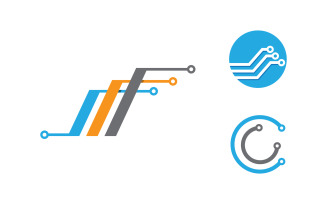 Digital Technology Circuit Modern icon Logo design v.1