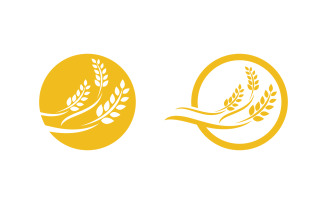 Farm Agriculture wheat rice vector illustration design v.12