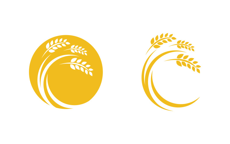 Farm Agriculture wheat rice vector illustration design v.17 Logo Template