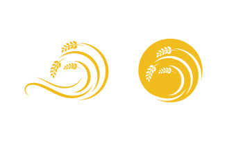 Farm Agriculture wheat rice vector illustration design v.9