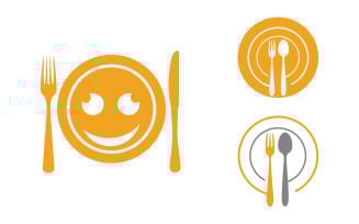 Food cooking element logo template illustration v.1