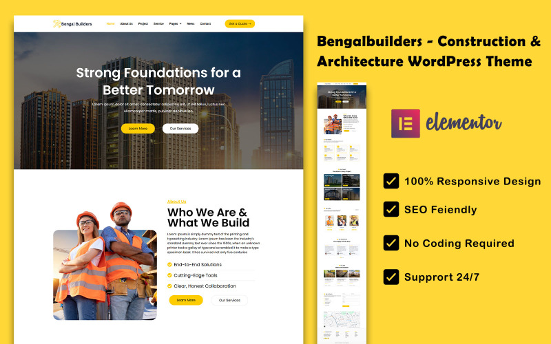 Bengalbuilders - Construction & Architecture WordPress Theme