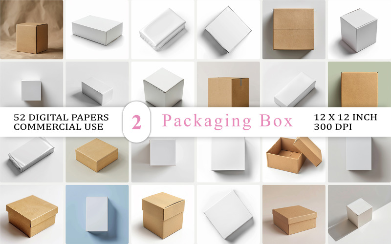 Packaging Box PNG Bundle Blank Packaging Box Mockup Collection Box PNG Mockup Bundle Blank Box Illustration