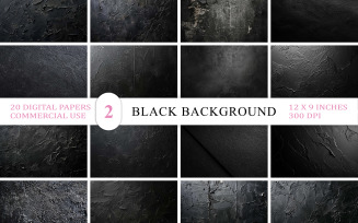 Dark Black Texture Backgrounds | Black Digital Paper Bundle | Seamless Texture | Black Background