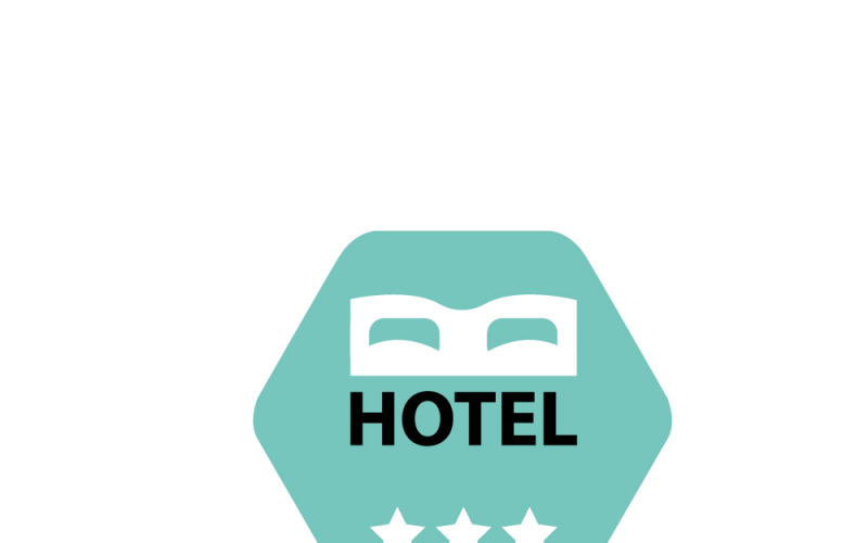 Elegant Hotel Bed Logo with Star Ratings Logo Template