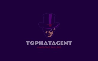 Gentleman Head Mascot Logo Design