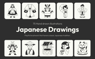 Japanese Drawing Illustration Set