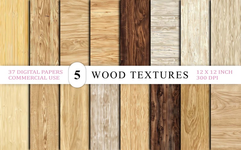 Light Wooden Background Bundle - Smooth Natural Wood Texture - Natural Wood Texture Bundle