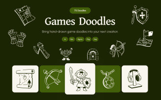 Modern Game Doodle Icon set