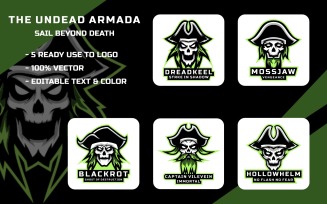Pirate Skull Mascot Logo Bundle