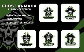 Pirate Skull Mascot Logo Design Pack