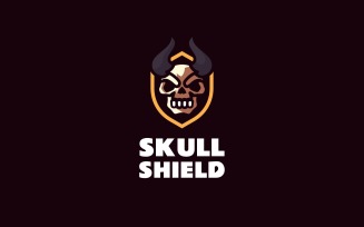Skull Shield Mascot Logo Design 921