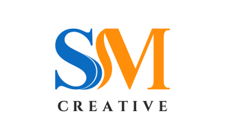 SM Letter Custom Design Logo Template