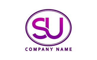 SU Letter Initials Logo Design Template