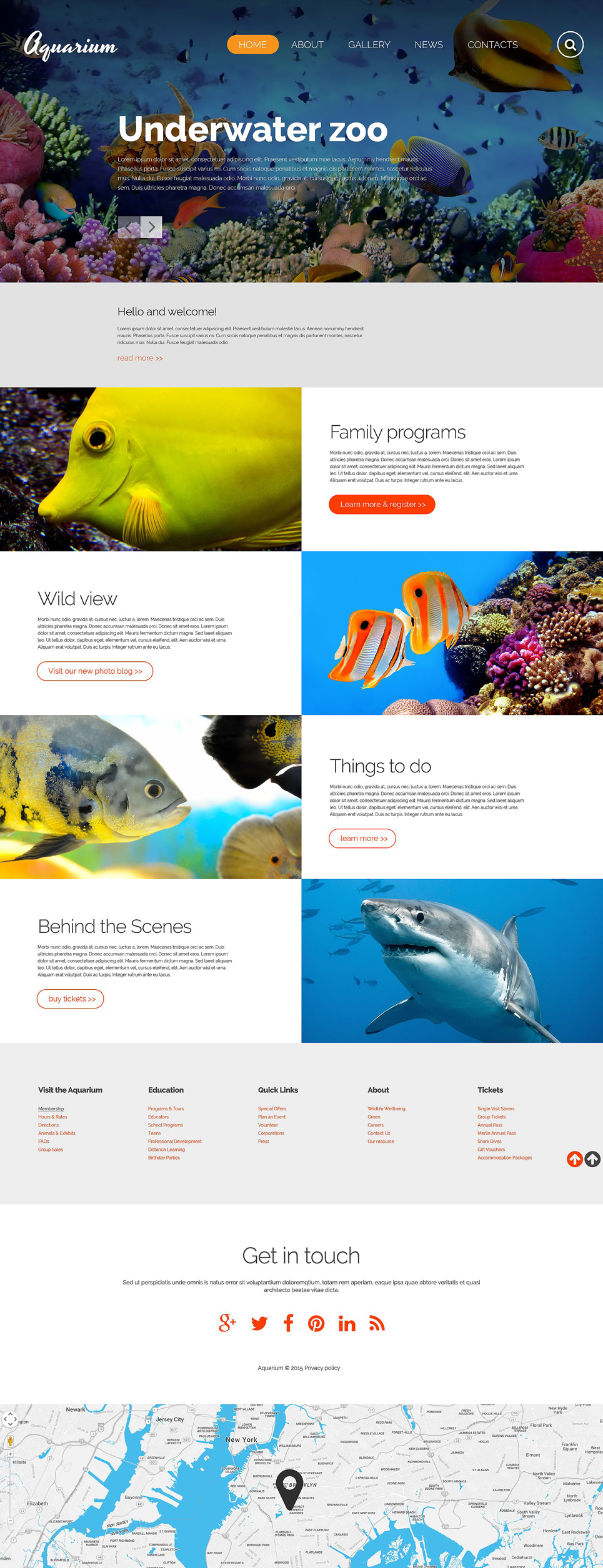 Aquarium Website Template New Screenshots BIG