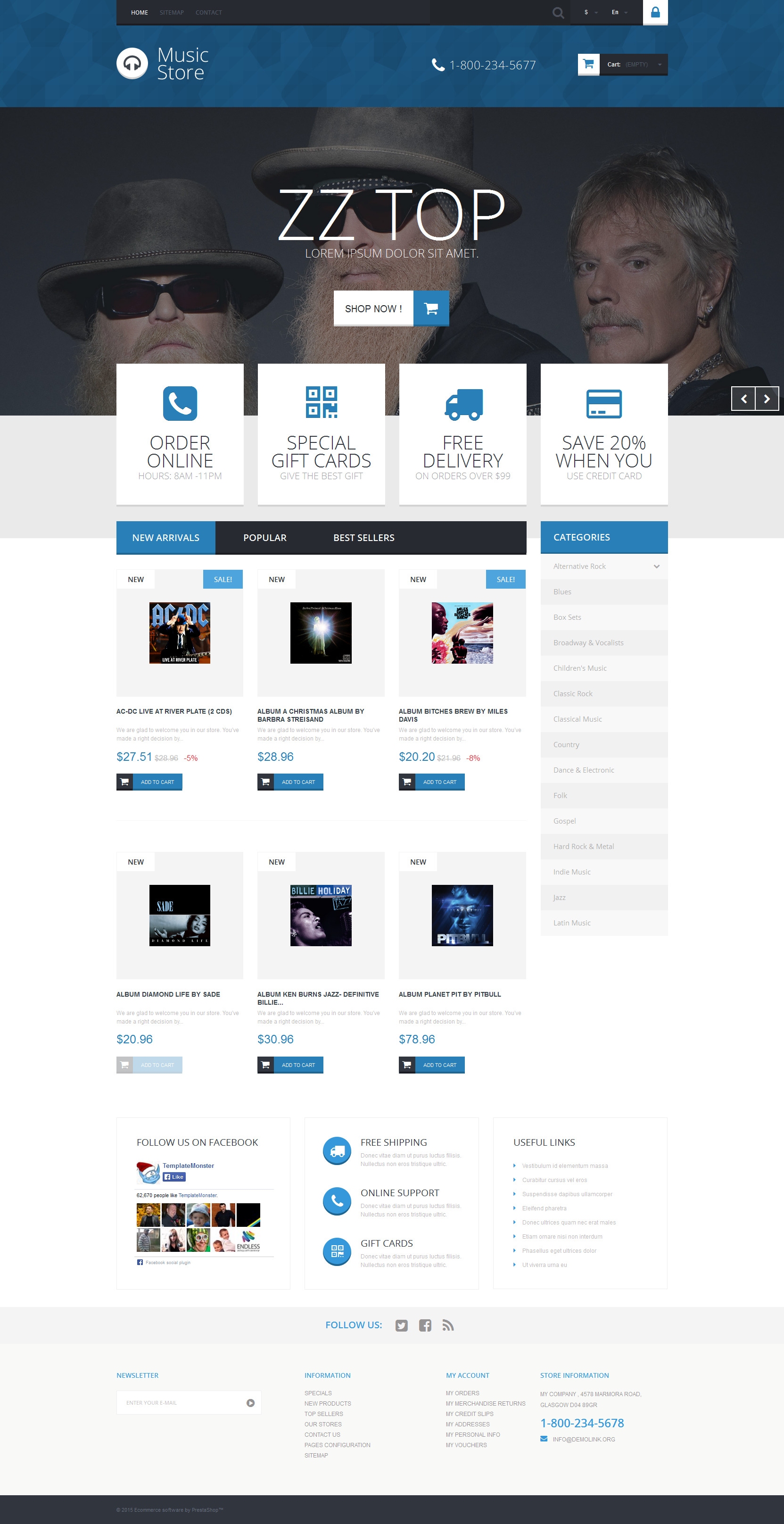 "Audio eBooks Library" - адаптивний PrestaShop шаблон №52809 - скріншот
