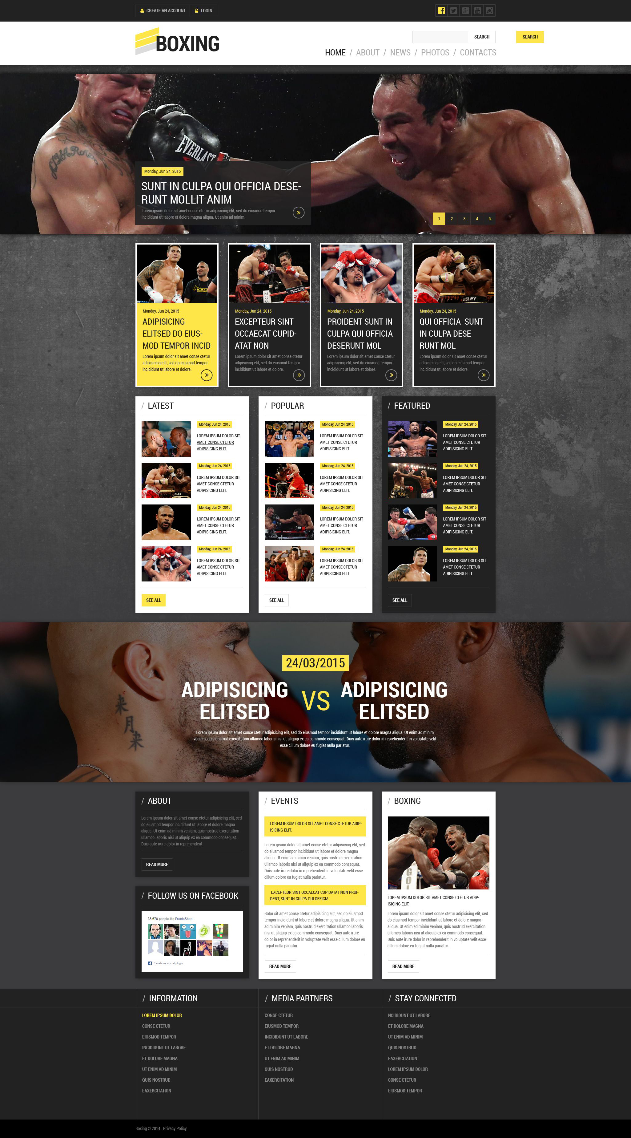 "Boxing Portal" modèle web adaptatif #52848