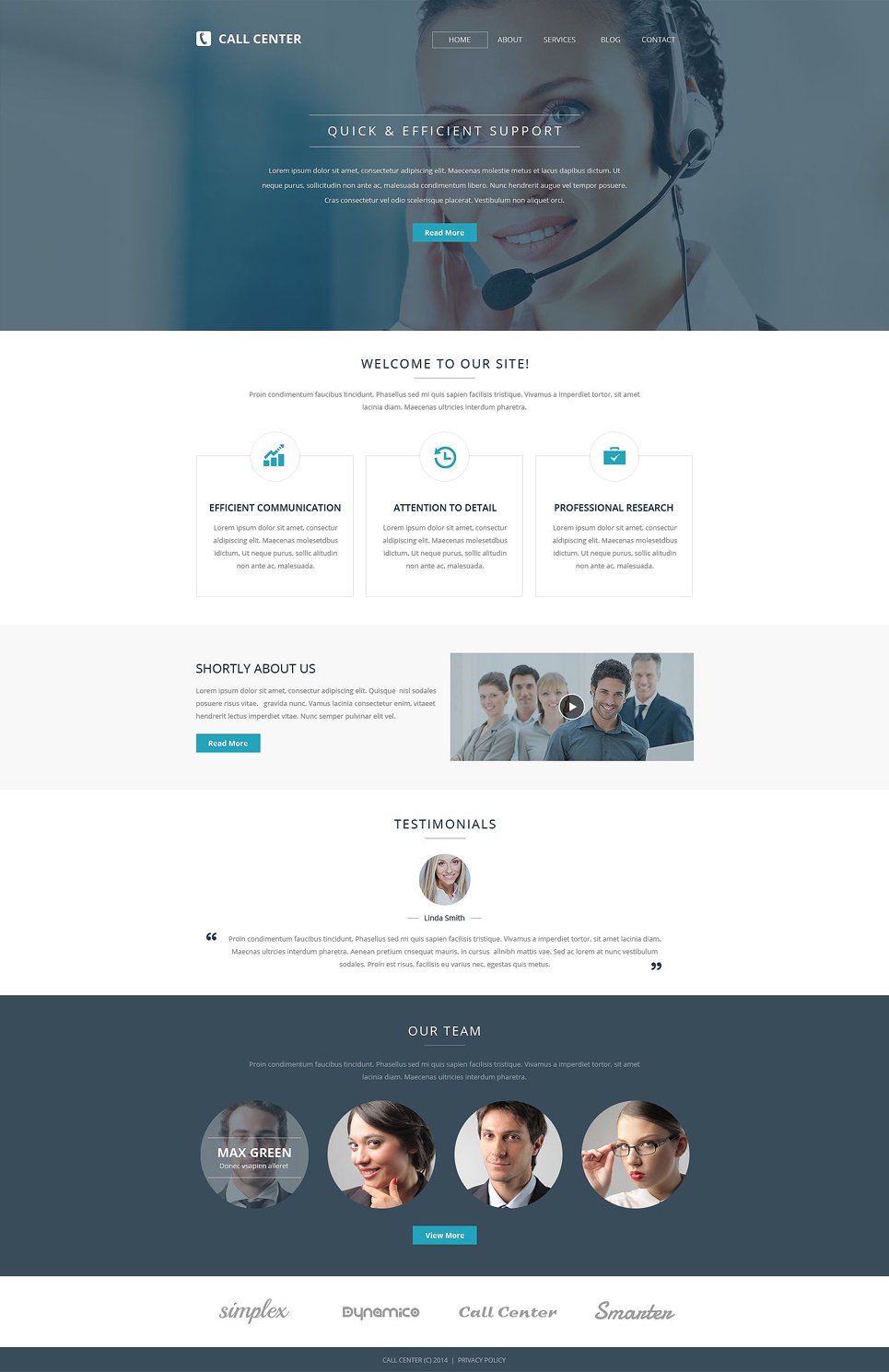 Call Center Responsive Website Template New Screenshots BIG