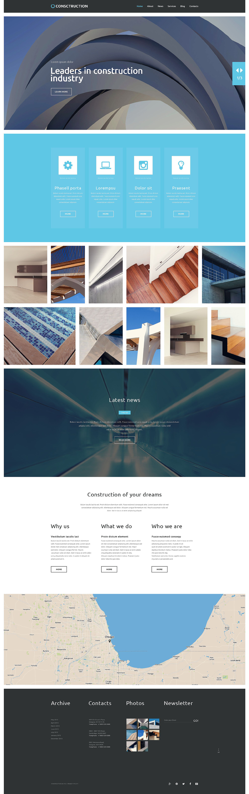 Construction Company WordPress Theme New Screenshots BIG