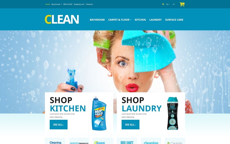 Home Cleaning Supplies OpenCart Template