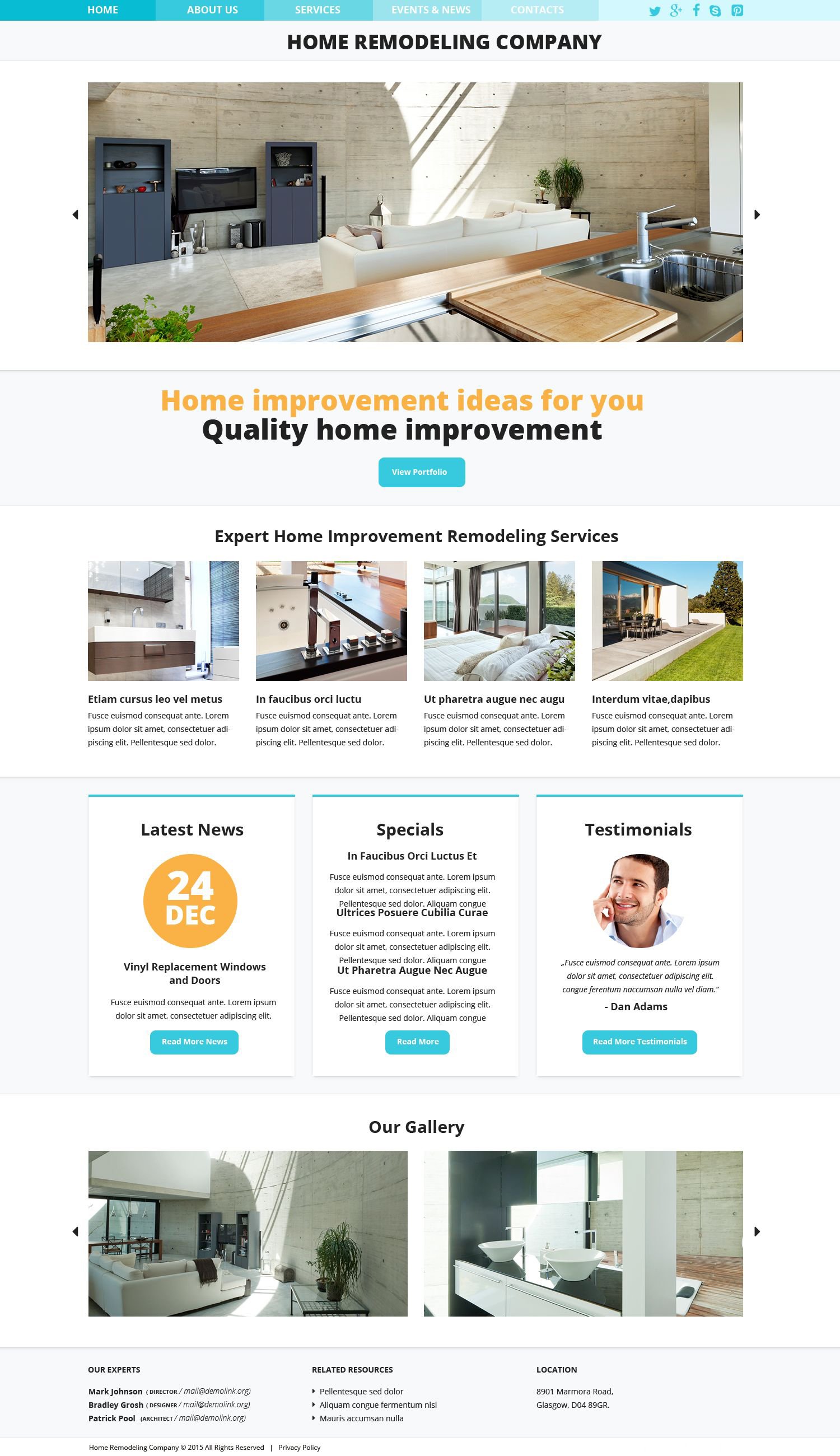 Home Remodeling Responsive Website Template #52847