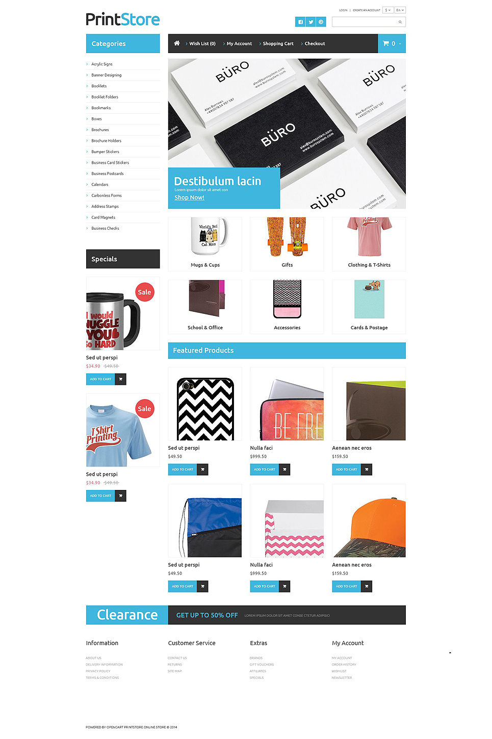 Imprinted Items OpenCart Template New Screenshots BIG