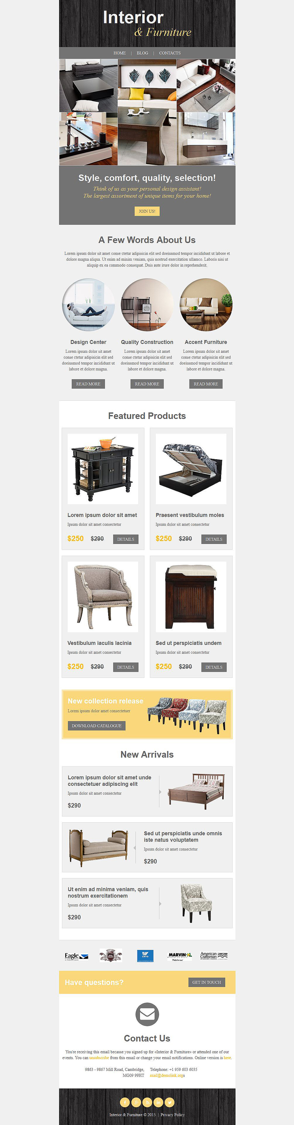 Interior & Furniture Responsive Newsletter Template New Screenshots BIG