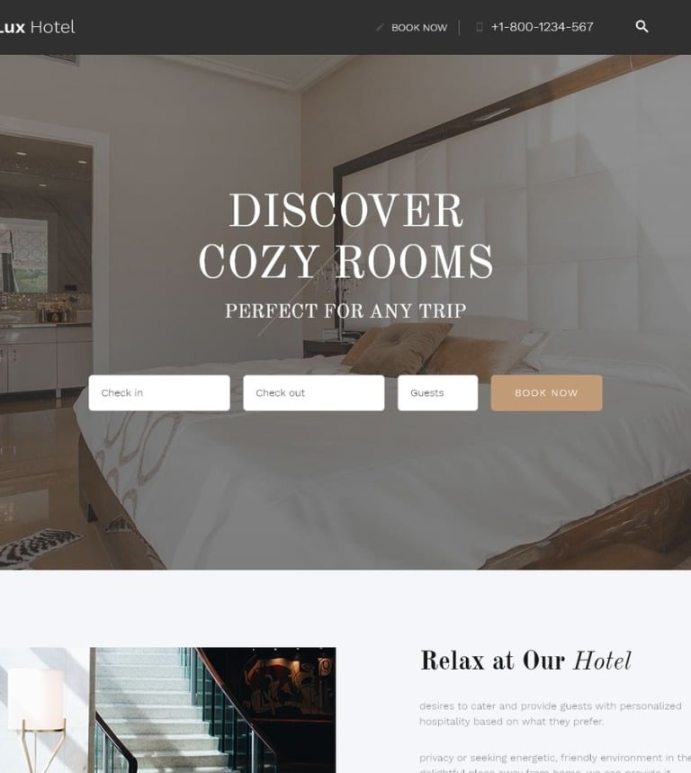  Lux Hotel - Hotel Multipage HTML5 Website Template