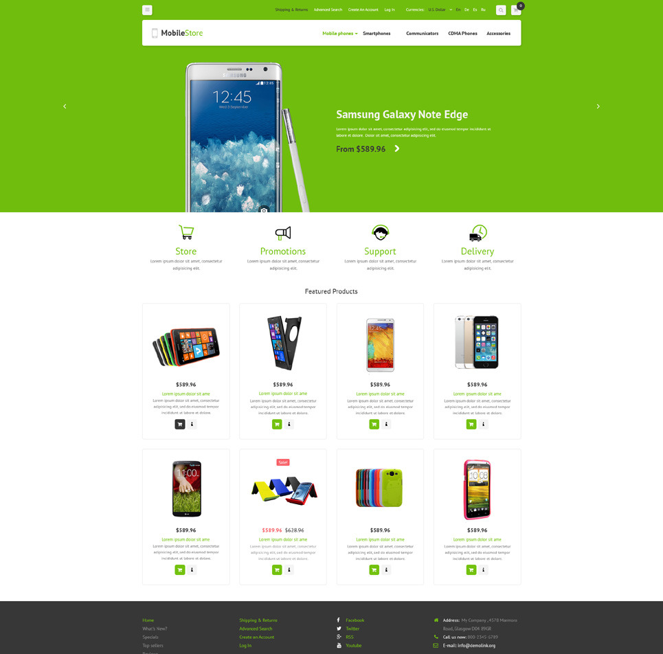 Mobile Phones osCommerce Template Big Screenshot Mobile Phones OsCommerce Template New Screenshots BIG