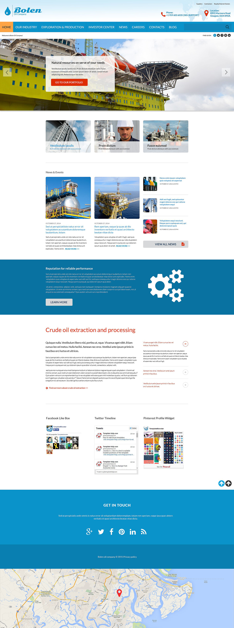 Oil Company Website Template Free Download