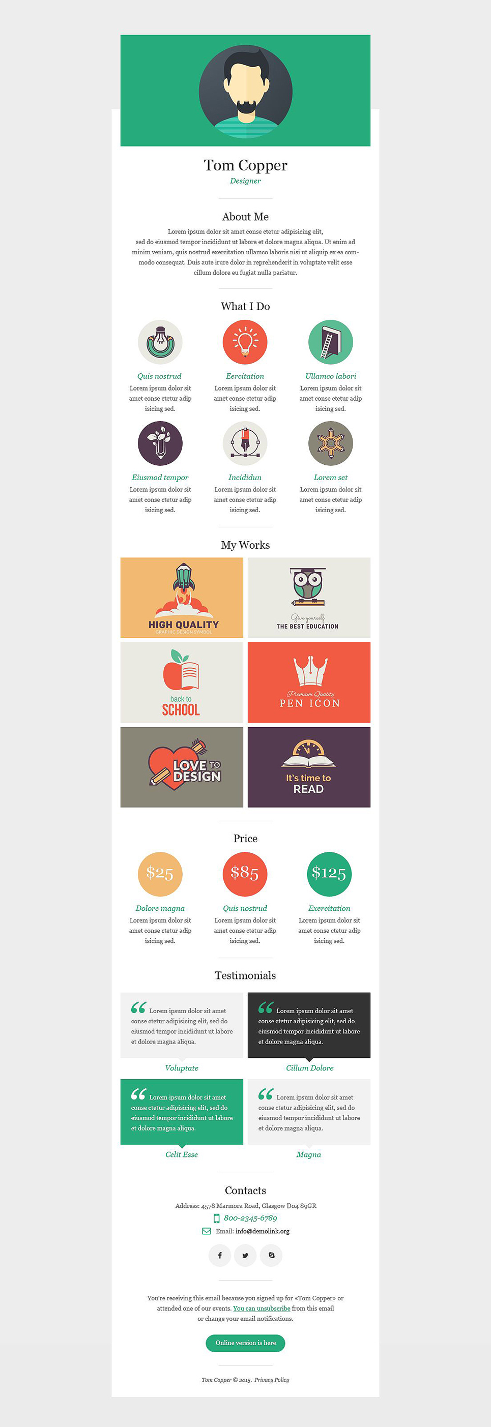 Personal Page Responsive Newsletter Template New Screenshots BIG