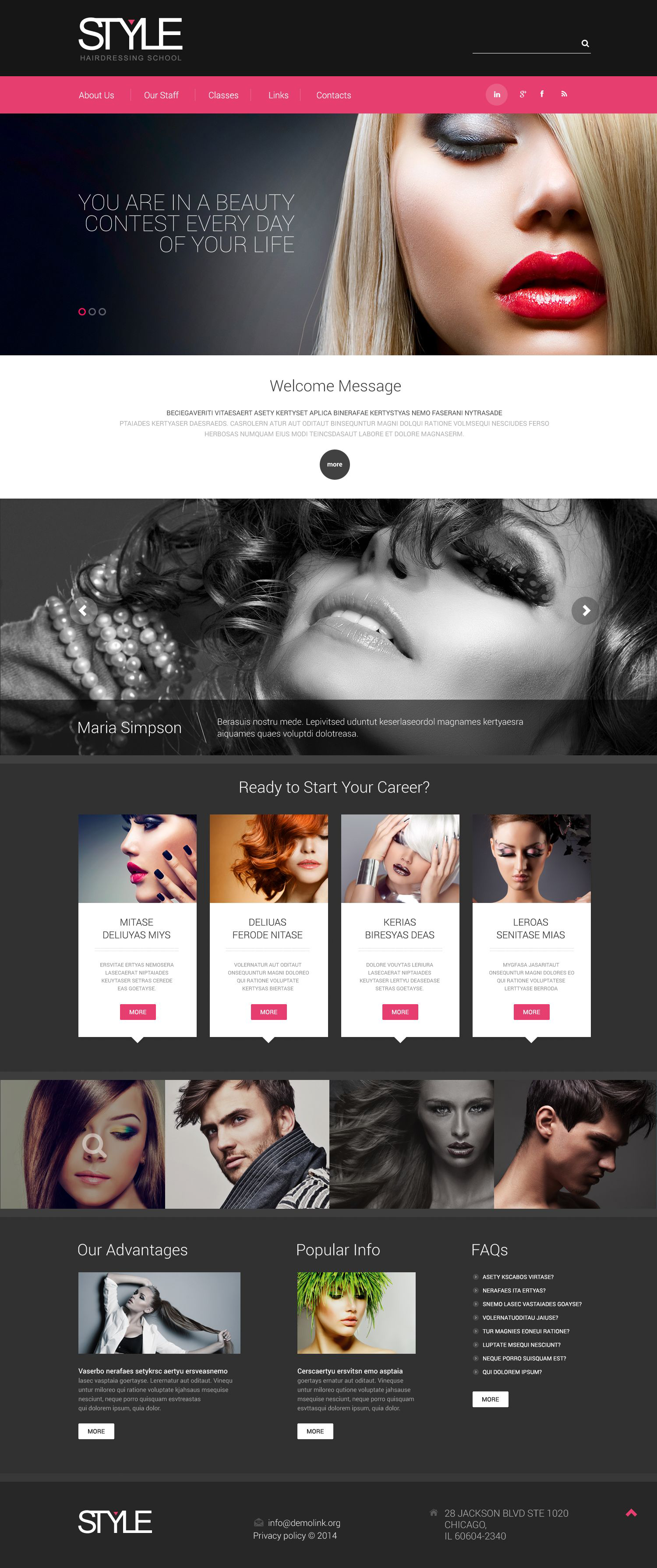 Plantilla Web Responsive para Sitio de Peluquerías #52875 - captura de pantalla