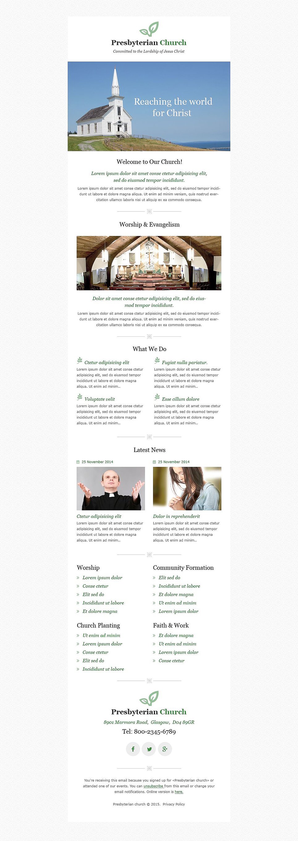 Presbyterian Responsive Newsletter Template New Screenshots BIG