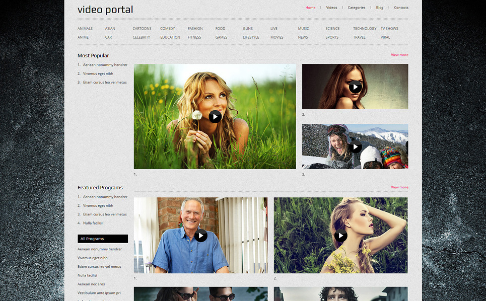 Video Gallery Responsive Joomla Template 52806