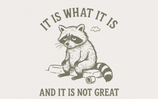 It Is What It Is And It Is Not Great PNG, Sad Raccoon Shirt, Sarcastic Animal Design, Funny Digital