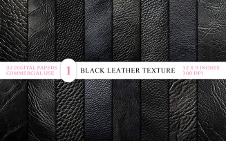 Luxury Black Leather Textures Pack | Realistic Black Leather Texture | Black Leather Digital Papers