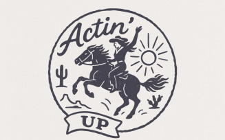 Actin' Up PNG, Cowgirl Horse Western Shirt, Wild West Rodeo PNG Design, Country Desert Sublimation,