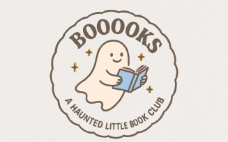 Booooks Haunted Little Book Club PNG, Cute Ghost PNG for Spooky Season, Halloween Reading, Book